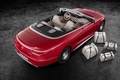 Mercedes Maybach S650 Cabriolet rouge 3/4 arrière droit vue de haut