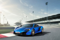 McLaren 650S - bleue - 3/4 avant gauche dynamique