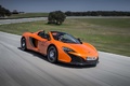 McLaren 650S Spider orange 3/4 avant droit travelling