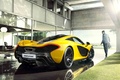 McLaren P1 jaune 3/4 arrière droit 2