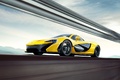 McLaren P1 jaune 3/4 avant gauche travelling