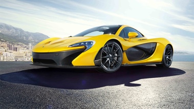 McLaren P1 jaune 3/4 avant gauche