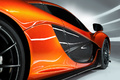 McLaren P1 orange 3/4 arrière droit coupé