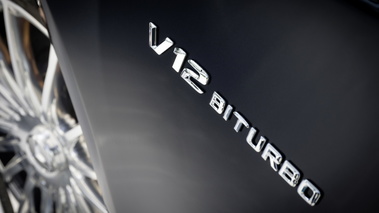 Mercedes-Benz S65 AMG - noire - logo sur aile