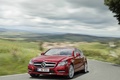 Mercedes CLS Shooting Break rouge 3/4 avant gauche travelling 2