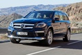 Mercedes GL 2013 - bleu - 3/4 avant droit, dynamique