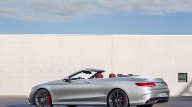 Mercedes S63 AMG Cabriolet gris 3/4 arrière gauche