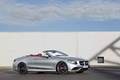 Mercedes S63 AMG Cabriolet gris 3/4 avant droit