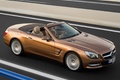 Mercedes SL R231 - Or - 3/4 avant droit, toit fermé, dynamique