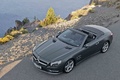 Mercedes SL500 anthracite mate 3/4 avant gauche vue de haut