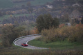 Pagani Huayra bordeaux 3/4 avant droit vue de haut