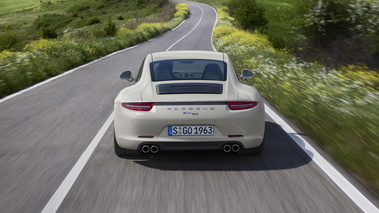 Porsche 911 50 - grise - face arrière, dynamique