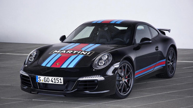 Porsche 911 Carrera S Martini Racing - noire - 3/4 avant gauche