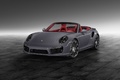 Porsche 911 Turbo Cabrio Porsche Exclusive - Grise - 3/4 avant gauche