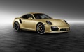 Porsche 911 Turbo Porsche Exclusive - Lime Gold Metallic - 3/4 avant droit