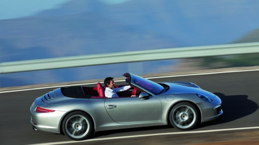 Porsche 991 Cabrio - grise - profil droit