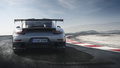 Porsche 991 GT2 RS gris face arrière travelling