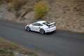 Porsche 991 GT3 RS blanc 3/4 arrière gauche filé vue de haut