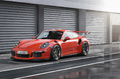 Porsche 991 GT3 RS rouge 3/4 avant gauche