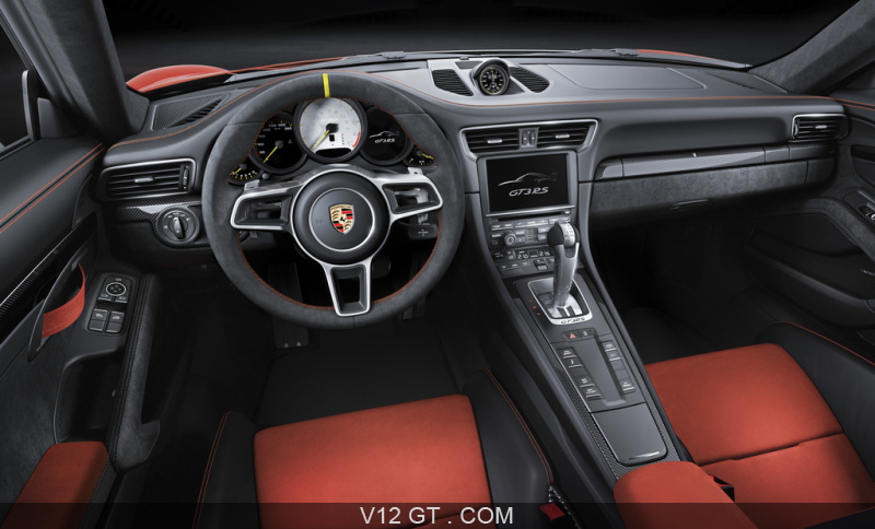 Panneau Console Centrale Porsche 991 GT3 RS – Cuir Noir/argent, Origine Allemagne