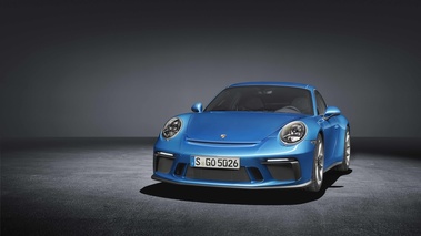 Porsche 991 GT3 Touring Package bleu 3/4 avant gauche