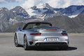 Porsche 991 Turbo Cabrio - gris - 3/4 arrière gauche