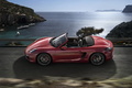 Porsche Boxster GTS - rouge - profil gauche dynamique