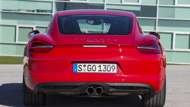 Porsche Cayman S II rouge face arrière