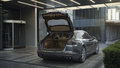 Porsche Panamera Sport Turismo anthracite 3/4 arrière droit coffre ouvert