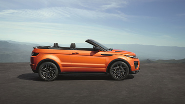 Range Rover Evoque cabriolet - Orange - Profil gauche, décapoté