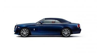 Rolls-Royce Dawn - Bleue - Profil gauche fermé