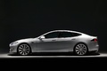 Tesla Model S blanc profil