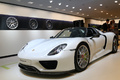 Porsche 918 Spyder blanc 3/4 avant gauche