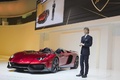 Salon de Genève 2012 - Lamborghini Aventador J rouge 3/4 avant gauche