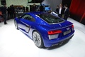 Audi R8 MY2015 e-Tron bleu 3/4 arrière gauche