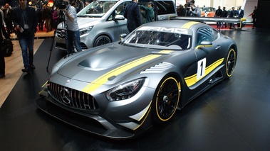 Mercedes AMG GT3 gris mate 3/4 avant gauche