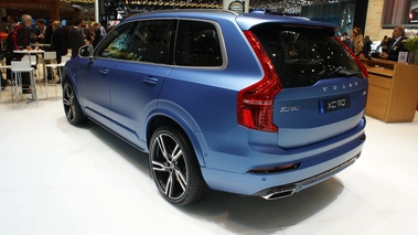 Volvo XC90 II bleu mate 3/4 arrière gauche