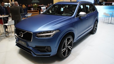 Volvo XC90 II bleu mate 3/4 avant gauche 