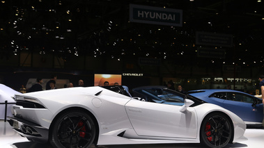 Salon de Genève 2016 - Lamborghini Huracan LP610-4 Spider blanc profil