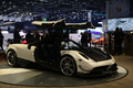 Salon de Genève 2016 - Pagani Huayra BC blanc satiné 3/4 avant droit portes ouvertes