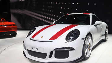 Salon de Genève 2016 - Porsche 991 R blanc 3/4 avant gauche