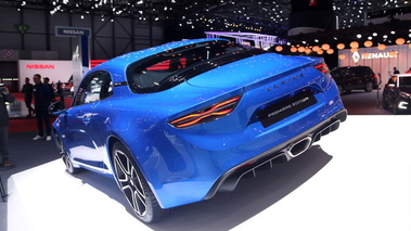 Salon de Genève 2017 - Alpine A110 II bleu 3/4 arrière gauche