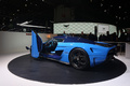 Salon de Genève 2018 - Koenigsegg Regera bleu/bleu 3/4 arrière gauche portes ouvertes