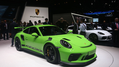 Salon de Genève 2018 - Porsche 991 GT3 RS MkII vert 3/4 avant droit