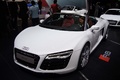 Mondial de l'Automobile de Paris 2012 - Audi R8 Spyder blanc 3/4 avant gauche