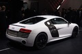 Mondial de l'Automobile de Paris 2012 - Audi R8 V10 Plus blanc 3/4 arrière droit