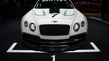 Mondial de l'Automobile de Paris 2012 - Bentley Continental GT3 blanc face avant