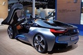 Mondial de l'Automobile de Paris 2012 - BMW i8 Spider 3/4 arrière gauche porte ouverte