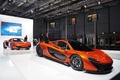 Mondial de l'Automobile de Paris 2012 - McLaren P1 orange 3/4 avant droit