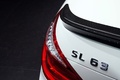 Mondial de l'Automobile de Paris 2012 - Mercedes SL63 AMG blanc mate logo SL 63